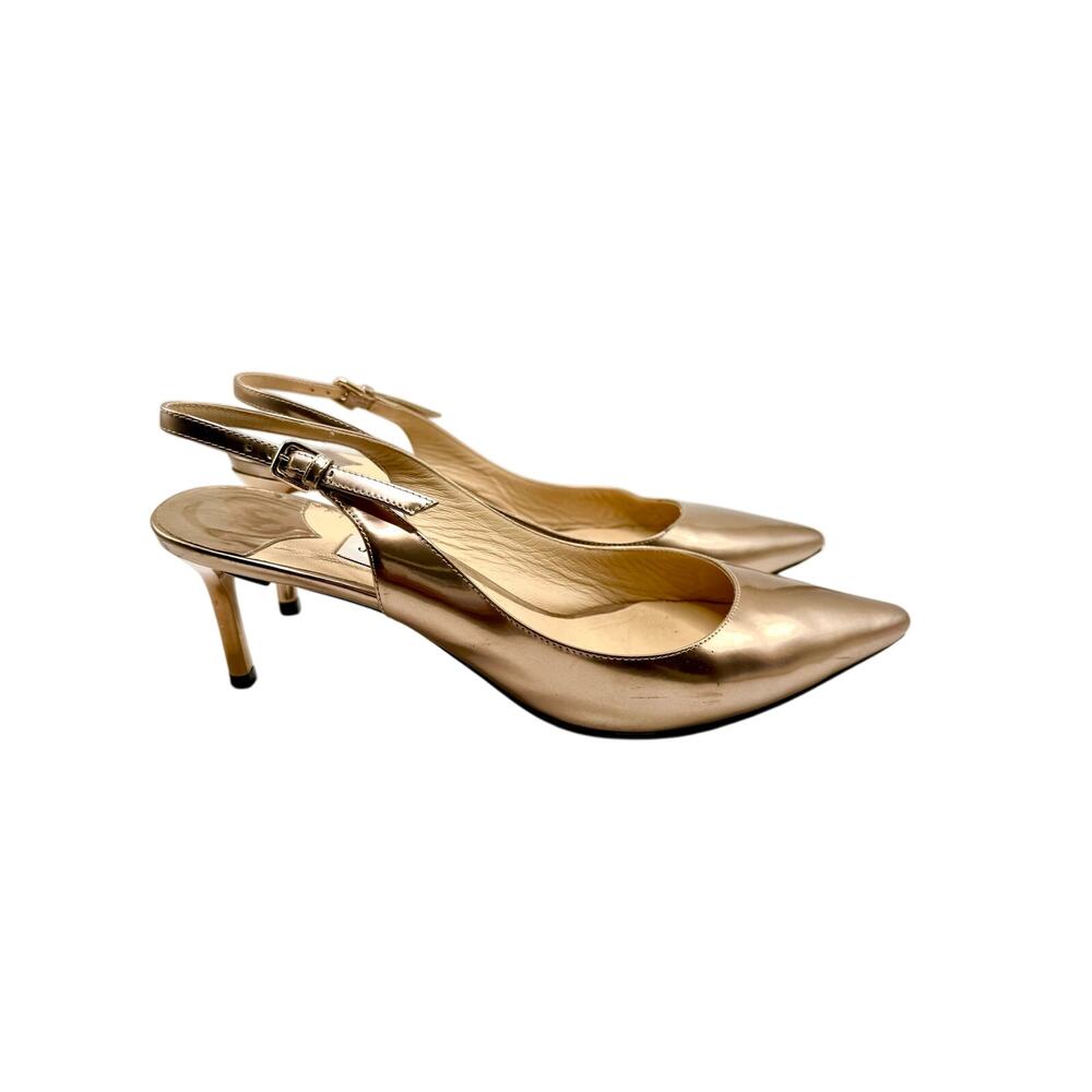 Jimmy Choo Gold Slingback kitten heels size 38